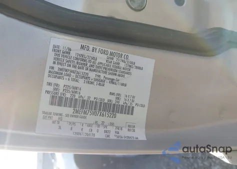 2007 Mercury Grand Marquis Ls from USA, damaged, VIN 2MEFM75V07X615220